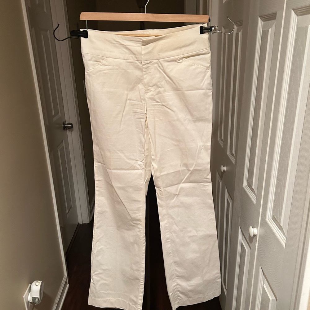 Boston Proper Elegant white flare bottom Trousers